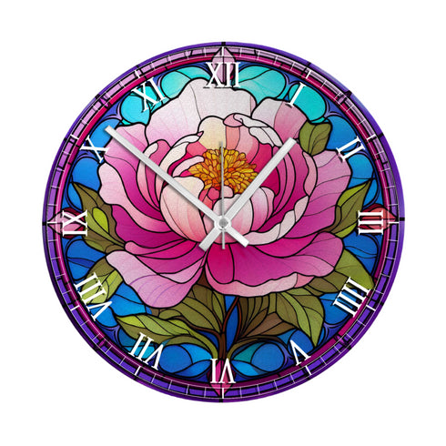 Peony Suncatcher Effect Clock
